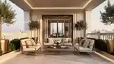 Modern Classic Terrace with Gold Accents