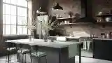 Industrialna Kuchnia z Cegłą i Betonem