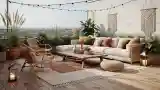 Boho Taras z Drewna i Włókna