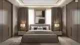 Soft-Lit Bedroom with Wood Accents