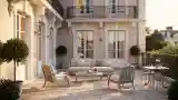 Klasyczny taras z eleganckim wnętrzem