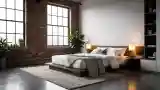 Luxurious Loft Bedroom with Brick and Wood