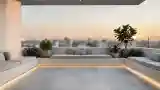 Mieszkanie na tarasie z minimalistycznym designem