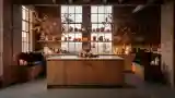 Loft Kitchen with Dark Stone Flooring