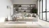 Light Wood and Gray Sofa Living Room