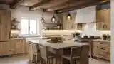 Rustic-Elegant Kitchen with Warm Wood Texture