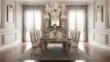 Gilded Dining Room with Opulent Lighting