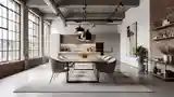 Loftowe Jadalnia z Betonem