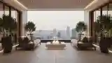 Minimalist Terrace with Fire Pit