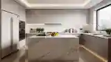 Glamorous Kitchen with Marble Island