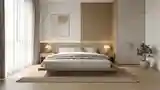 Pokój senny w stylu Japandi