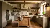 Rustic Kitchen with Warm Textures