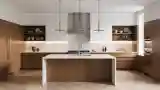 Minimalist Kitchen with Wood and Marble