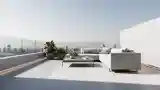 Mieszkanie na tarasie z betonem i szkłem