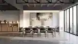 Loft Dining Room with Concrete and Wood