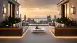 Minimalist Terrace with Wood and Light