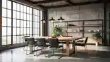 Industrial Dining Room in Concrete