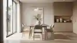 Elegant Dining Room with Wood and Light