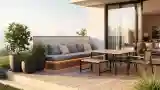 Terrasa Scandynowska z Drewnem