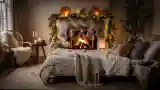 Bohemian Bedroom by Fireplace