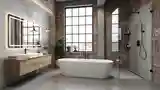 Łazienka Loft z Betonem i Drewnem
