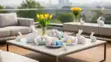 Marmurowy balkon z widokiem