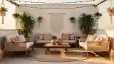 Zewnętrzny salon w stylu boho