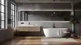 Luxurious Loft Bathroom: Stone and Water