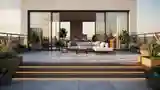 Terrasa Loft z Drewnem i Betonem