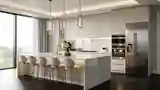 Kuchnia glamour z marmurem i złotem
