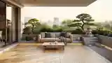 Terasa Japandi z Wysokim Stylem