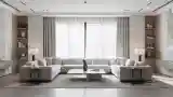 Minimalist Lounge z Marmurem i Drewnem