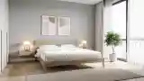 Luminous Scandinavian Bedroom with Wood