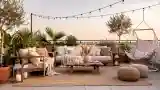 Bohemian Rooftop Lounge with Wood