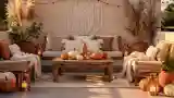 Boho Taras z Ciepłym Oświetleniem