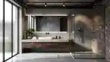 Industrial Bathroom with Concrete and Brick
