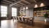 Wysoki Loft z Drewnem i Cegłą
