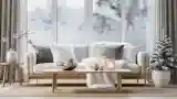 Japandi Living Room in Winter Serenity
