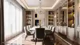 Opulent Dining Room with Marble and Gold Accents