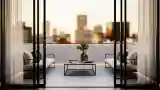 Minimalist Lounge with Marble View