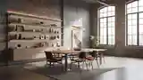 Loft Dining Room with Wood and Concrete