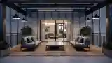 Kawiarnia na dachu z betonem
