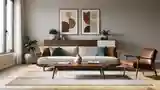Sunlit Mid-Century Modern Living Room