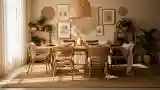 Bohemian Dining Room with Natural Textures