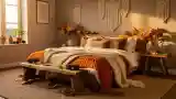 Wnętrze boho w kolorach jesiennych