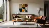 Sunlit Mid-Century Modern Living Room