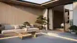 Japandi Terrace with Wood and Bonsai