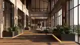 Wysoki Loft z Kamieniem i Drewnem