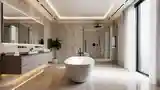 Marble Bathroom with Ambient Lighting