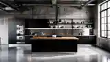 Industrial Kitchen with Dark Accents